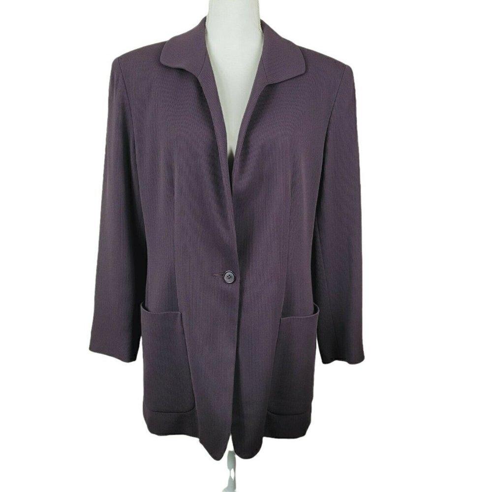 Vintage Alex Garfield Garfield & Marks Women's Blazer Jacket Sz 12 Dark Purple